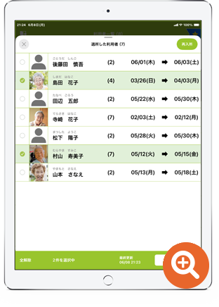 対象利用者を再入所